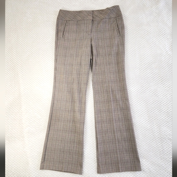 COUNTERPARTS BROWN PLAID WOMENS DRESS PANTS SIZE 8 - Picture 2 of 9